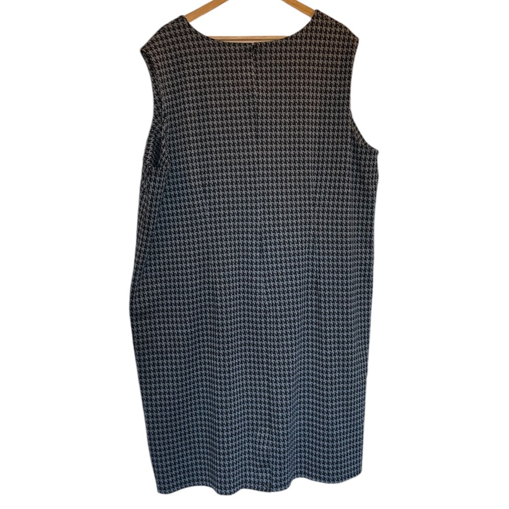 ROAMAN'S Black/Gray Houndstooth Checked V-Neck Sleeveless Sheath Dress - Sz 32W - Picture 4 of 13